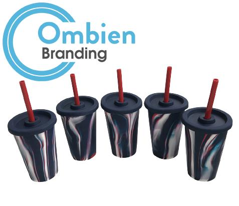 H69865 Silicone Tumbler Cup with Lid and Straw