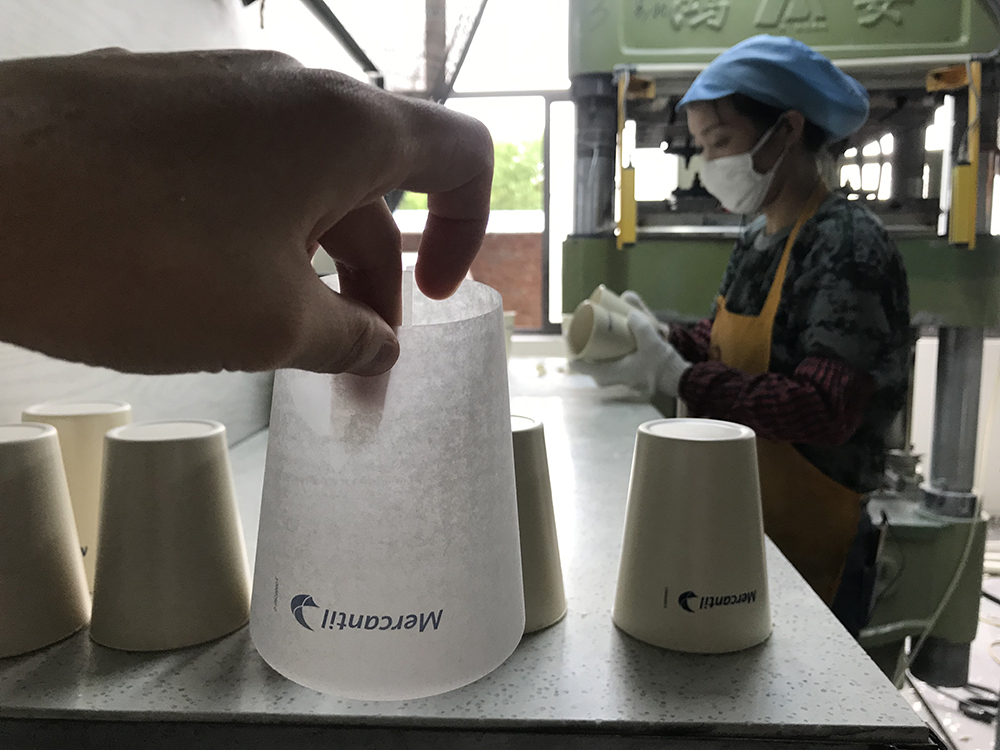 workshop production of bamboo fiber mugs